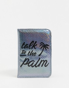 Блестящая обложка для паспорта с пальмой Skinnydip-Серебристый