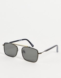 Черные солнцезащитные очки в стиле унисекс в металлической оправе с серебристыми деталями и плоской планкой Spitfire Jodrell-Черный цвет