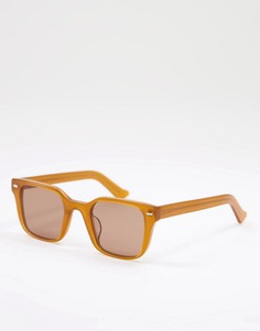 Квадратные очки унисекс в оправе медово-коричневого цвета с коричневыми линзами Spitfire Lovejoy2-Коричневый