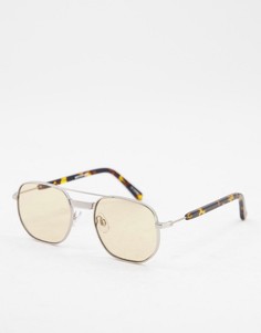 Круглые солнцезащитные очки унисекс в серебристой оправе со светло-коричневыми линзами Spitfire Nailsea-Серебристый