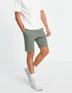 Трикотажные шорты цвета хаки New Look-Зеленый цвет