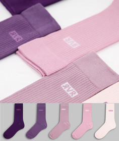 Набор из 5 пар носков фиолетовых тонов River Island-Фиолетовый цвет