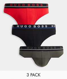 Набор из 3 трусов красного/черного/цвета хаки BOSS Bodywear-Многоцветный