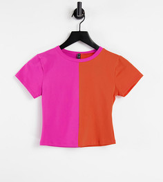 Разноцветная футболка колор блок в стиле 90-х ASYOU-Многоцветный