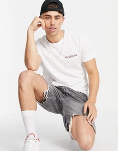 Белая футболка с логотипом на груди Jack & Jones Originals-Белый