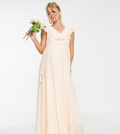 Платье для подружки невесты цвета экрю с запахом TFNC Maternity Bridesmaids-Белый
