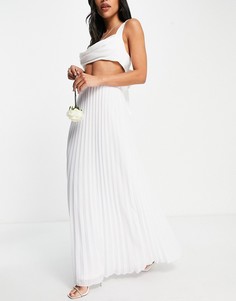 Белая плиссированная юбка макси TFNC Bridesmaid-Белый