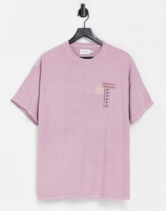 Розовая oversized-футболка с принтом "Uniform collective" Topman-Розовый цвет