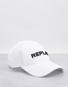 Белая бейсболка с логотипом Replay-Белый
