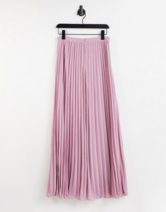 Плиссированная юбка макси бледного розовато-лилового цвета TFNC Bridesmaid-Розовый цвет
