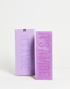 Прямоугольная свеча с надписью "Its a Vibe" Typo-Фиолетовый цвет