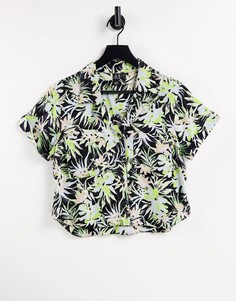 Рубашка с тропическим принтом от комплекта Volcom Cant BeTamed-Разноцветный