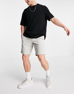 Серые окрашенные шорты чиносы с ремнем Calvin Klein-Серый