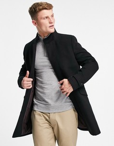 Черное пальто с воротником-стойкой Burton-Черный цвет