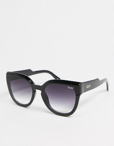Женские солнцезащитные очки в черной оправе «кошачий глаз» Quay Noosa Bevel-Черный цвет