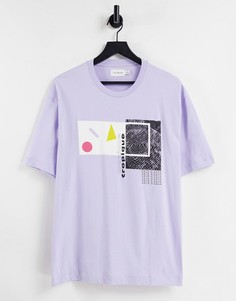 Сиреневая футболка с университетским принтом Topman-Фиолетовый цвет
