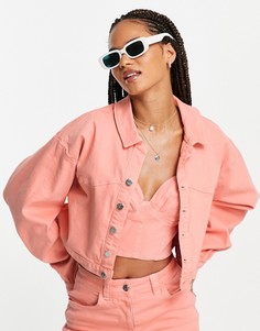 Персиковая джинсовая куртка от комплекта ASOS LUXE-Оранжевый цвет