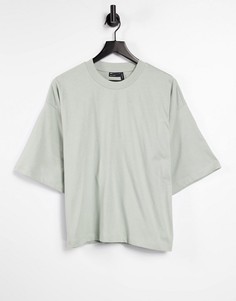 Шалфейно-зеленая свободная oversized-футболка ASOS DESIGN-Нейтральный