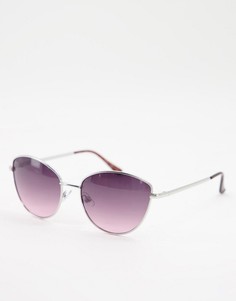 Серебристые солнцезащитные очки «кошачий глаз» с фиолетовыми линзами Accessorize Clarissa-Фиолетовый цвет