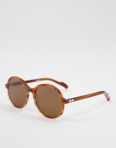 Женские солнцезащитные очки oversized в круглой оправе с черепаховым дизайном и коричневыми линзами Spitfire Cut Twenty Seven-Коричневый цвет