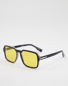 Черные квадратные солнцезащитные очки унисекс с желтыми линзами Spitfire Cut Twenty-Черный цвет