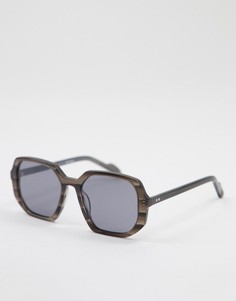 Женские квадратные солнцезащитные очки в серой оправе с мраморным дизайном Spitfire Cut Twenty Nine-Серый