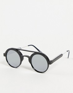 Черные очки в стиле унисекс с круглыми зеркальными линзами Spitfire Ambient-Черный цвет
