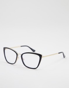 Женские очки «кошачий глаз» с защитой от синего излучения в оправе черного цвета Quay Click Bait-Черный цвет