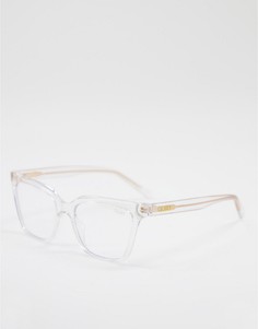 Женские очки с защитой от синего света в прозрачной оправе «кошачий глаз» Quay CEO-Прозрачный