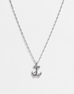 Ожерелье с подвеской в виде якоря River Island-Серебристый
