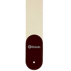 2 INCH WOVEN COTTON STRAP W/LEATHER ENDS NATURAL DD3100CN Dimarzio