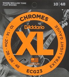 D&#039;ADDARIO ECG23 Chromes Flat Wound, Extra Light, 10-48 D'addario