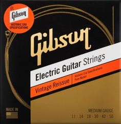SEG-HVR11 VINTAGE REISSUE ELECTIC GUITAR STRINGS, MEDIUM GAUGE Gibson