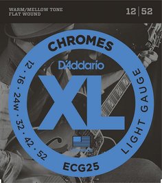 D&#039;ADDARIO ECG25 Chromes Flat Wound, Light, 12-52 D'addario