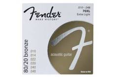 STRINGS NEW ACOUSTIC 70XL 80/20 BRONZE BALL END 10-48 Fender
