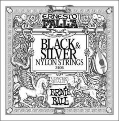 2406 Ernesto Palla Black &amp; Silver Nylon Classical Guitar Strings Ernie Ball