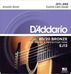 D&#039;ADDARIO EJ13 80/20 BRONZE CUSTOM LIGHT 11-52 D'addario