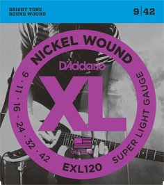 D&#039;ADDARIO EXL120 NICKEL WOUND SUPER LIGHT 9-42 D'addario