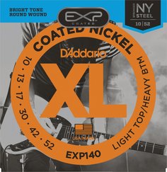 D&#039;ADDARIO EXP140 COATED NICKEL WOUND LIGHT TOP/HEAVY BOTTOM 10-52 D'addario