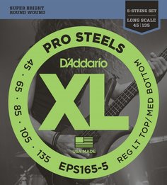D&#039;ADDARIO EPS165-5 PROSTEELS 5-STRING BASS CUSTOM LIGHT 45-135 D'addario
