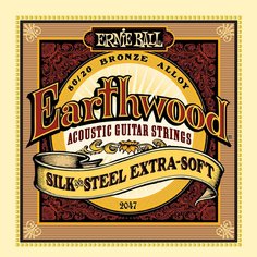 2047 Earthwood Silk &amp; Steel Extra Soft 80/20 Bronze Acoustic Guitar Strings - 10-50 Gauge Ernie Ball
