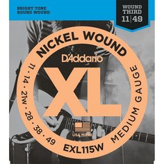 D&#039;ADDARIO EXL115W SET GTR XL BLUES/JAZZ WND 3RD D'addario