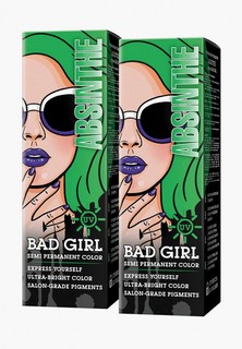 Краска для волос Bad Girl неоновый зелёный Absinthe, 150 мл х 2 шт.