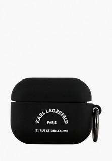 Чехол для наушников Karl Lagerfeld Airpods Pro, Silicone case with ring RSG logo Black