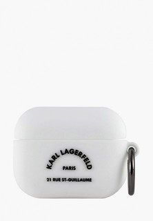 Чехол для наушников Karl Lagerfeld Airpods Pro, Silicone case with ring RSG logo White
