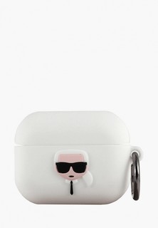 Чехол для наушников Karl Lagerfeld Airpods Pro, Silicone case with ring Karl White