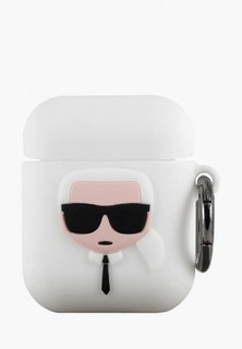 Чехол для наушников Karl Lagerfeld Airpods, Silicone case with ring Karl White