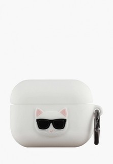 Чехол для наушников Karl Lagerfeld Airpods Pro, Silicone case with ring Choupette White