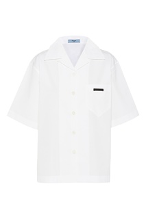 Белая рубашка с коротким рукавом Prada