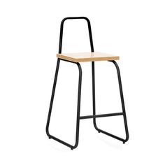 Полубарный стул bauhaus с высокой спинкой (woodi) черный 43.0x92.0x50.0 см.